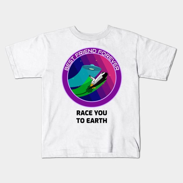 Race to Earth Kids T-Shirt by ForEngineer